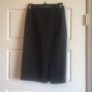 Charcoal gray pinstripe business pencil skirt